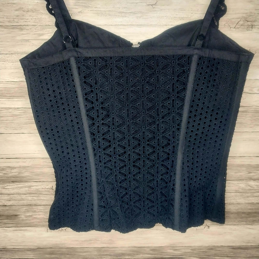 BEBE corset eyelet top size extra small womens - Picture 7 of 13